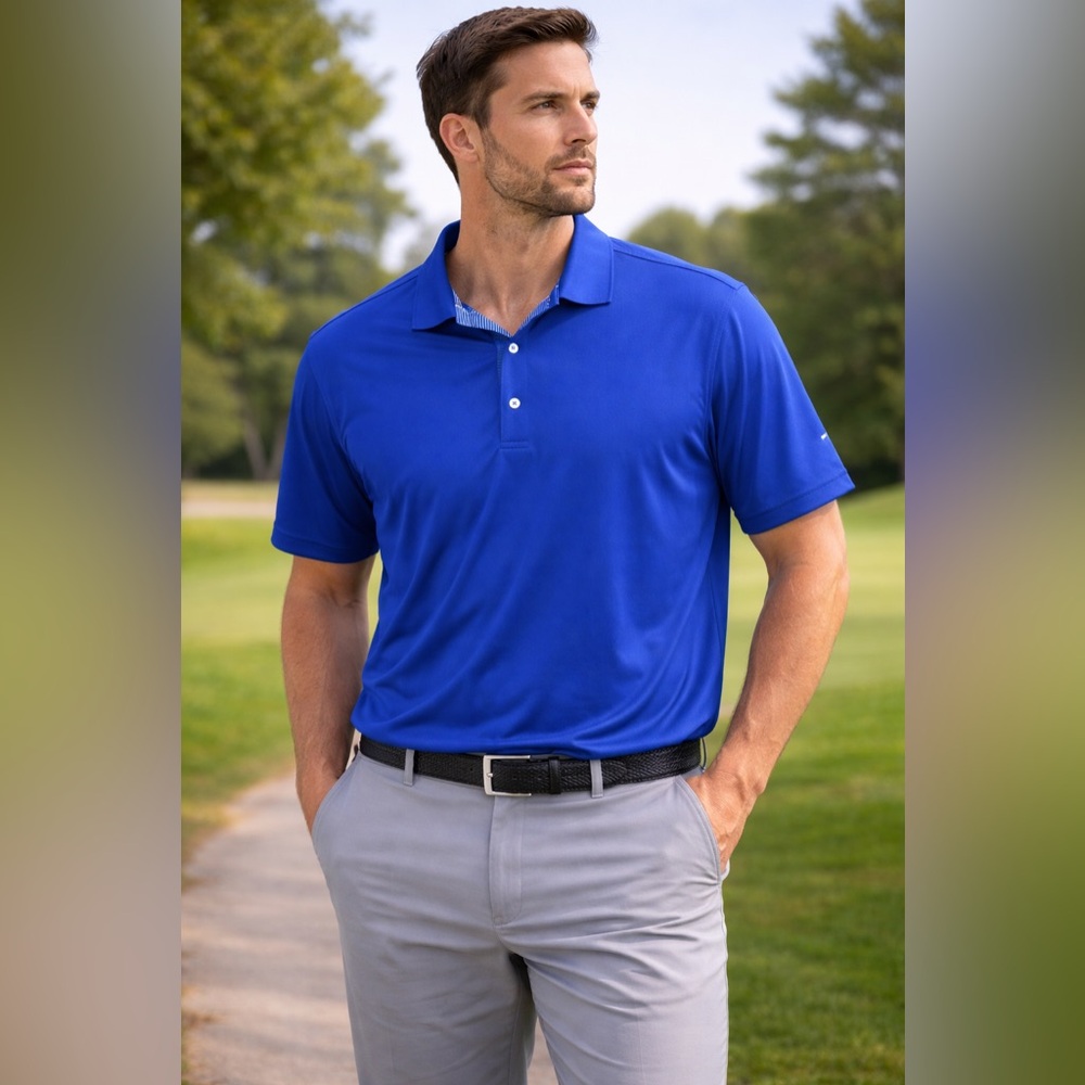 Donald Ross Shirt Mens Medium Blue Royal Sportswear Performance Comfort Wicking